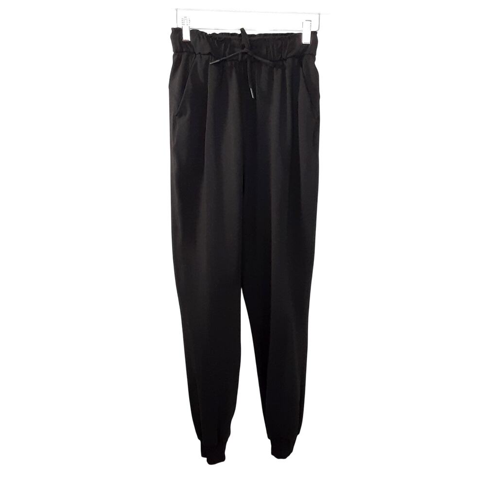 Lululemon Keep Moving Jogger Pants Black Cinch Waist Womens 4 Athleisure